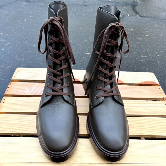 Stuart Weitzman Brown Combat Boots - Picture 2 of 8